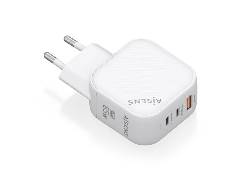 Зарядно за стена Aisens ASCH-65W3P026-W Бял 65 W (1 броя) Зарядно за стена Aisens ASCH-65W3P026-W Бял 65 W (1 броя)