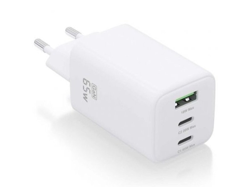 Зарядно за стена Aisens ASCH-65W3P041-W Бял 65 W (1 броя) Зарядно за стена Aisens ASCH-65W3P041-W Бял 65 W (1 броя)