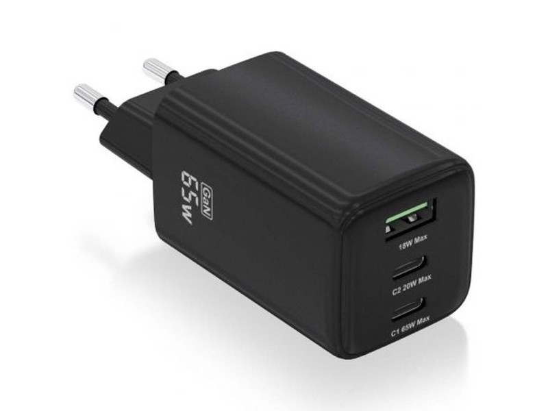 Зарядно за стена Aisens ASCH-65W3P042-BK Черен 65 W (1 броя) Зарядно за стена Aisens ASCH-65W3P042-BK Черен 65 W (1 броя)