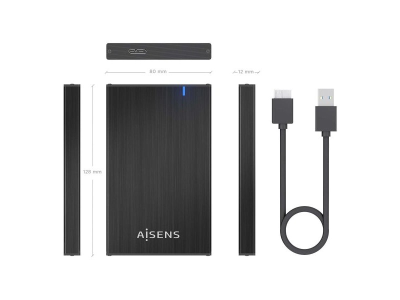 Външна кутия Aisens ASE-2527B Черен 2,5