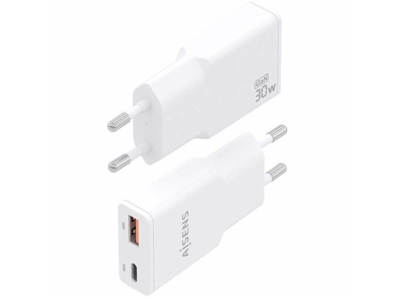 Зарядно за стена Aisens ASCH-30W2P046-W Бял 30 W