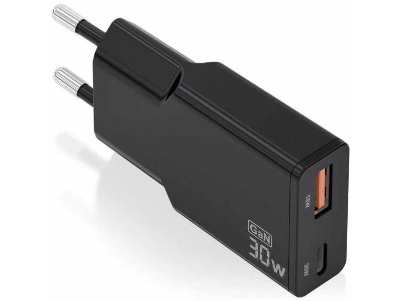 Зарядно за стена Aisens ASCH-30W2P047-BK Черен 30 W