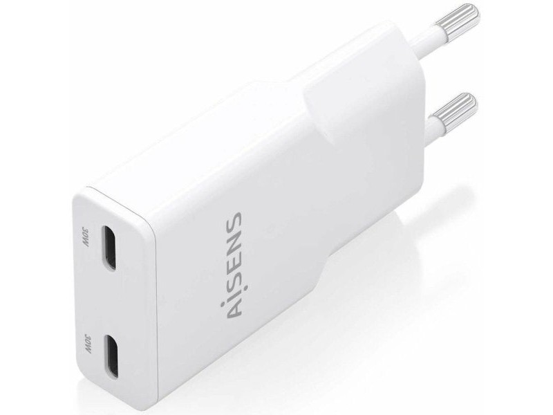 Зарядно за стена Aisens ASCH-30W2P048-W Бял 30 W