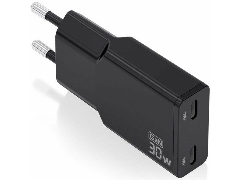 Зарядно за стена Aisens ASCH-30W2P049-BK Черен 30 W