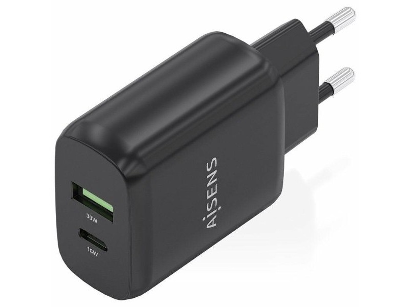 Зарядно за стена Aisens A110-0924 Черен 30 W