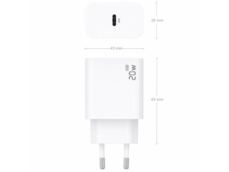 Зарядно за стена Aisens A110-0938 Бял 20 W