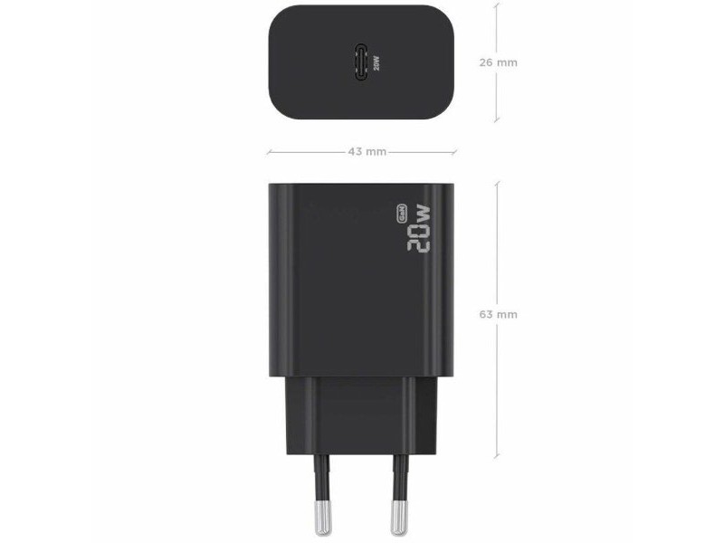 Зарядно за стена Aisens A110-0939 Черен 20 W