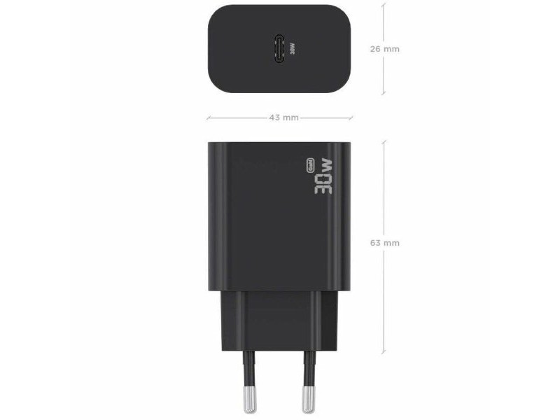 Зарядно за стена Aisens A110-0941 Черен 30 W