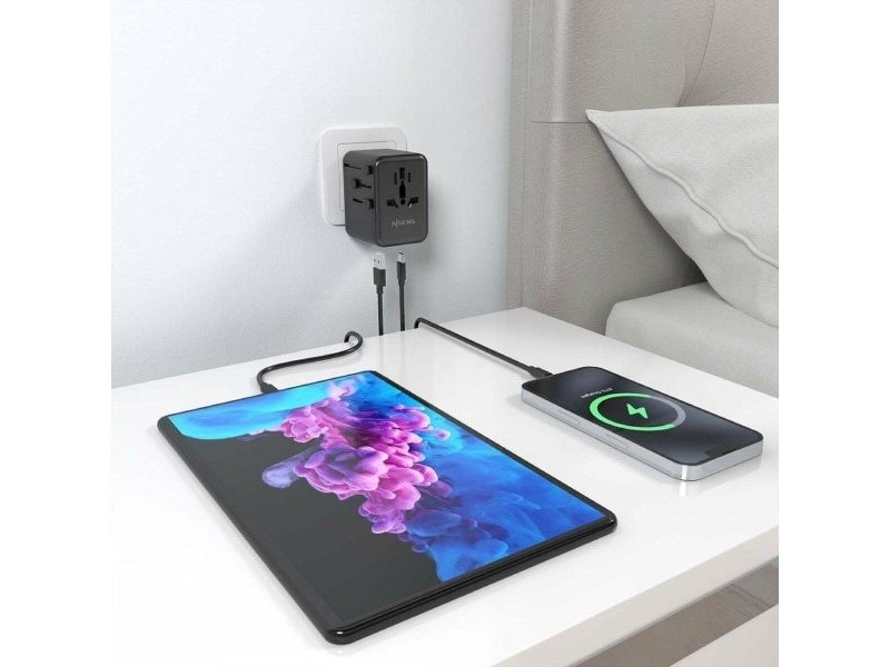 Зарядно за стена Aisens ASPS-2A2C08-BK 25 W Черен Зарядно за стена Aisens ASPS-2A2C08-BK 25 W Черен