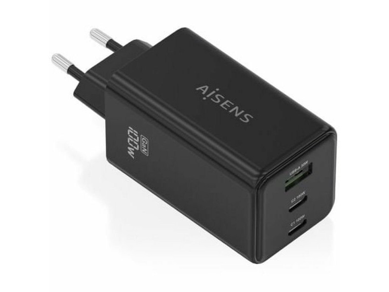 Безжично зарядно Aisens ASCH-100W3P052-BK Черен 100 W Безжично зарядно Aisens ASCH-100W3P052-BK Черен 100 W