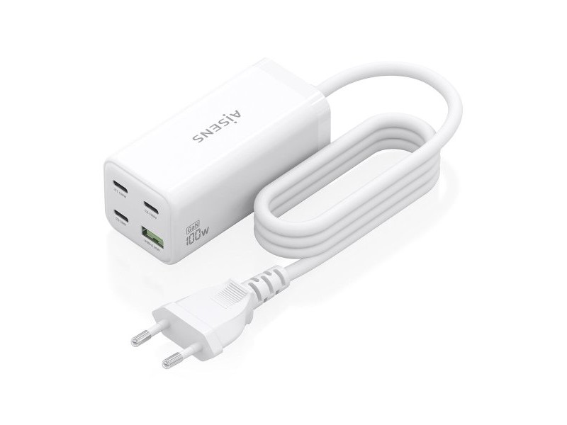 Безжично зарядно Aisens ASCH-100W4P053-W Бял 100 W