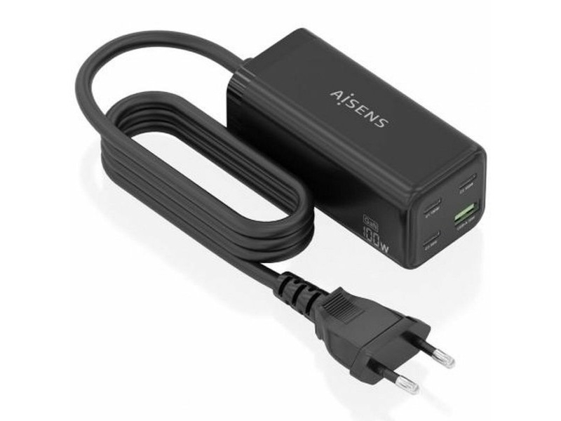 Безжично зарядно Aisens ASCH-100W4P054-BK Черен 100 W