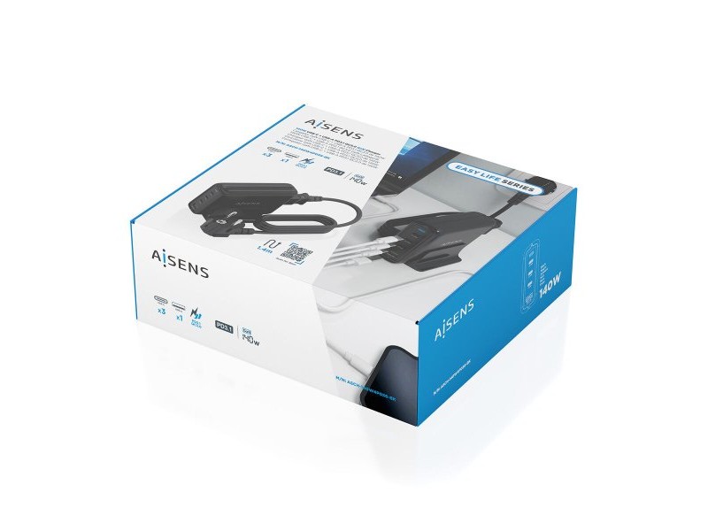 Безжично зарядно Aisens ASCH-140W4P056-BK Черен 140 W