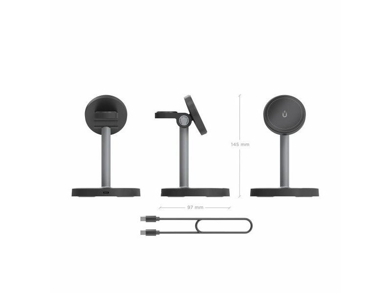 Безжично зарядно Aisens ASCH-15W3WC066-BK Черен 15 W