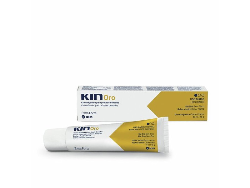 Фиксиращ Крем за Зъбни Протези Kin Kin Oro 40 ml Изключително силен Фиксиращ Крем за Зъбни Протези Kin Kin Oro 40 ml Изключително силен