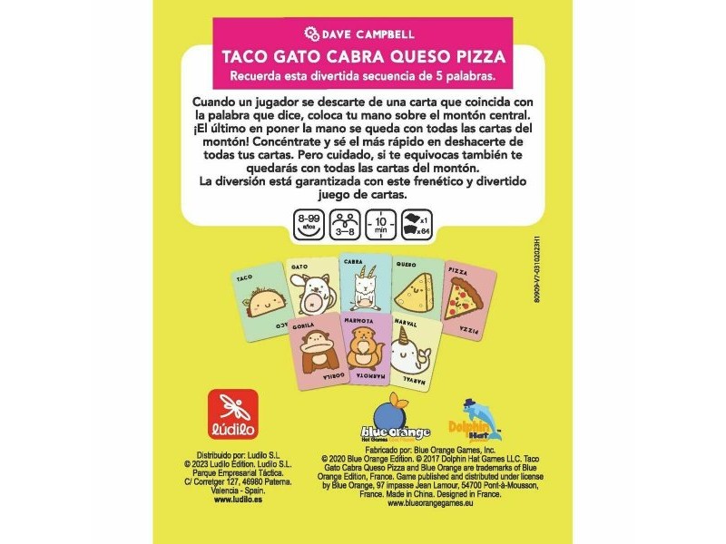 Образователна Игра Lúdilo Taco, Gato, Cabra, Queso, Pizza
