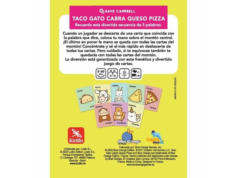 Образователна Игра Lúdilo Taco, Gato, Cabra, Queso, Pizza