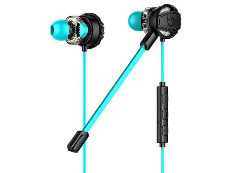 Слушалки за игра с микрофон Hiditec GHE010002 (3.5 mm) Черен Син