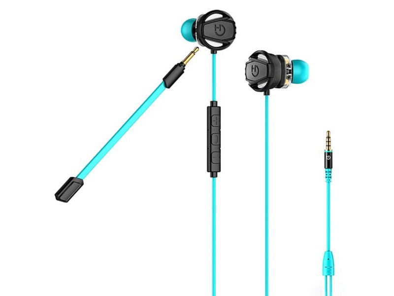 Слушалки за игра с микрофон Hiditec GHE010002 (3.5 mm) Черен Син