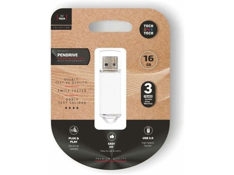USB стик Tech One Tech Basic Бял 16 GB