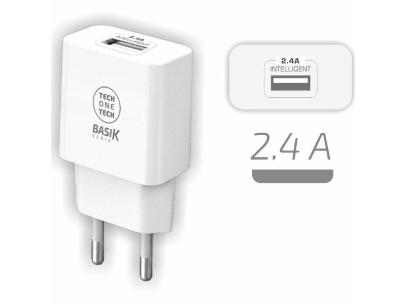 Зарядно за стена Tech One Tech TEC2904 Бял