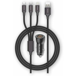 Универсално USB зарядно за кола + кабел Tech One Tech TEC2810 Двоен USB x 2