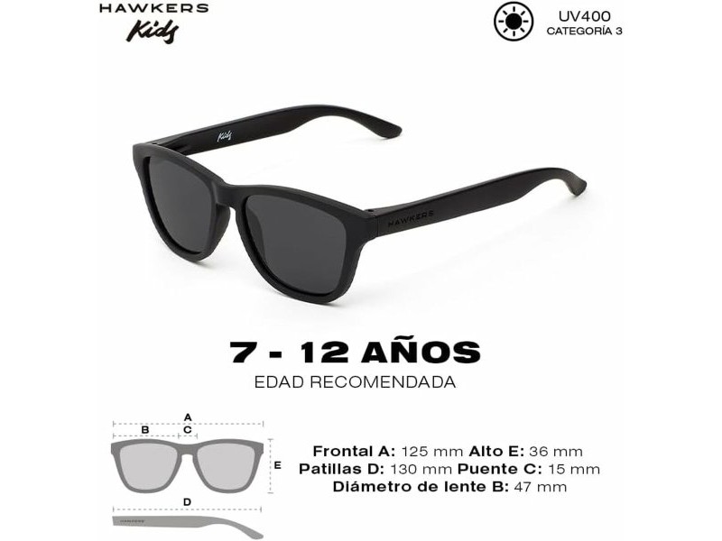 Детски слънчеви очила Hawkers One Kids Dark Ø 47 mm Черен