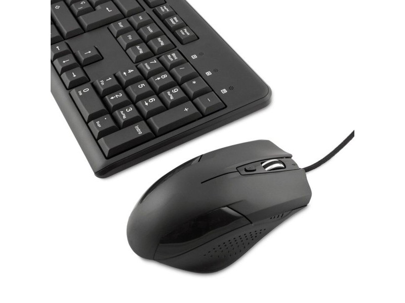 Клавиатура с мишка CoolBox COO-KTR-01U Черен Испанска Qwerty