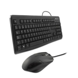Клавиатура с мишка CoolBox COO-KTR-01U Черен Испанска Qwerty