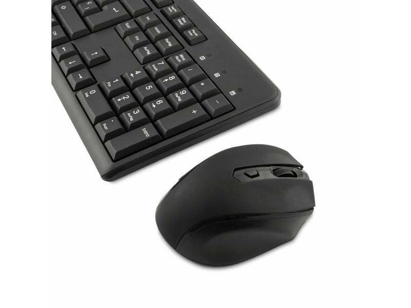 Клавиатура с мишка CoolBox COO-KTR-02W Испанска Qwerty Безжичен Черен испански QWERTY