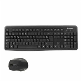 Клавиатура с мишка CoolBox COO-KTR-02W Испанска Qwerty Безжичен Черен испански QWERTY