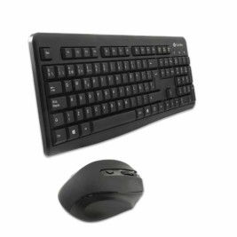 Клавиатура с мишка CoolBox COO-KTR-02W Испанска Qwerty Безжичен Черен испански QWERTY