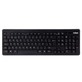 Kлаиатура с безжична мишка Nilox NXKMWE0001 Черен Испанска Qwerty QWERTY