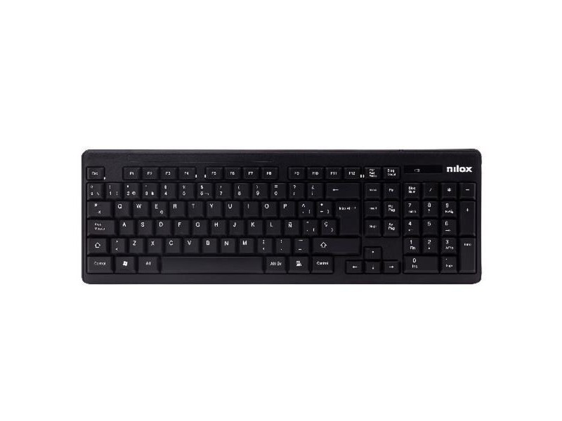 Kлаиатура с безжична мишка Nilox NXKMWE0001 Черен Испанска Qwerty QWERTY