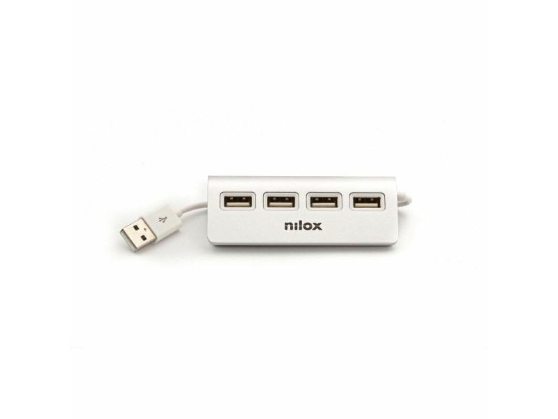 USB извод Nilox NXHUB04ALU2 Черен Сив Многоцветен