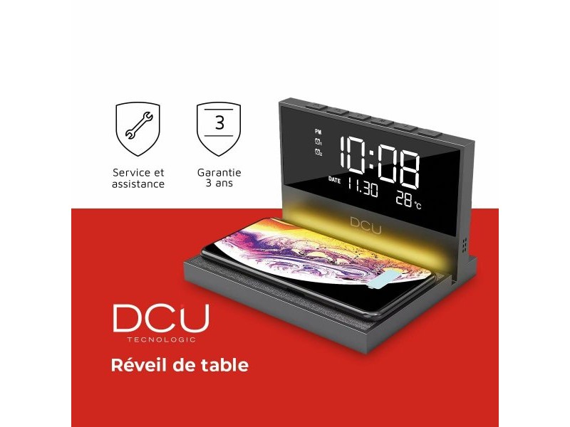 Часовник с аларма DCU 37300830 Черен