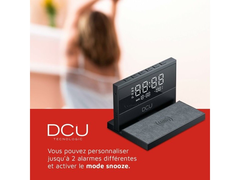 Часовник с аларма DCU 37300830 Черен