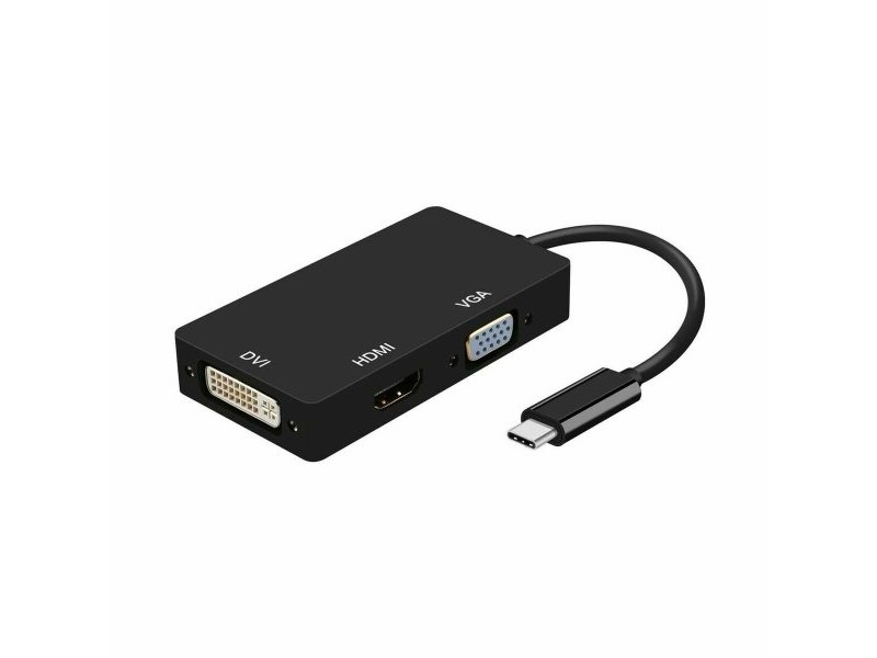 Адаптер за USB-C към VGA/HDMI/DVI Aisens A109-0343 HDMI USB VGA USB 3.2 Черен 15 cm