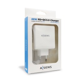 USB зарядно стена Aisens ASCH-2PD30QC-W Бял 48 W USB-C (1 броя)