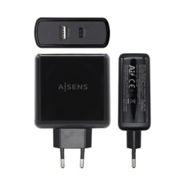 USB зарядно стена Aisens ASCH-2PD45A-BK 57 W Черен USB-C