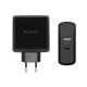 USB зарядно стена Aisens ASCH-2PD45A-BK 57 W Черен USB-C