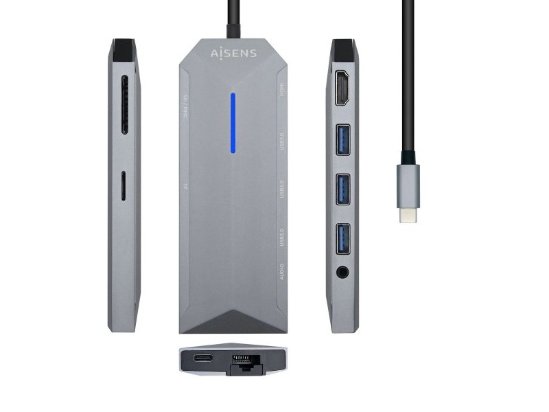 USB извод Aisens ASUC-9P001-GR Сив 100 W (1 броя)