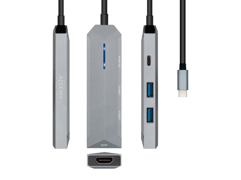 USB извод Aisens ASUC-4P002-GR Сив 100 W (1 броя)