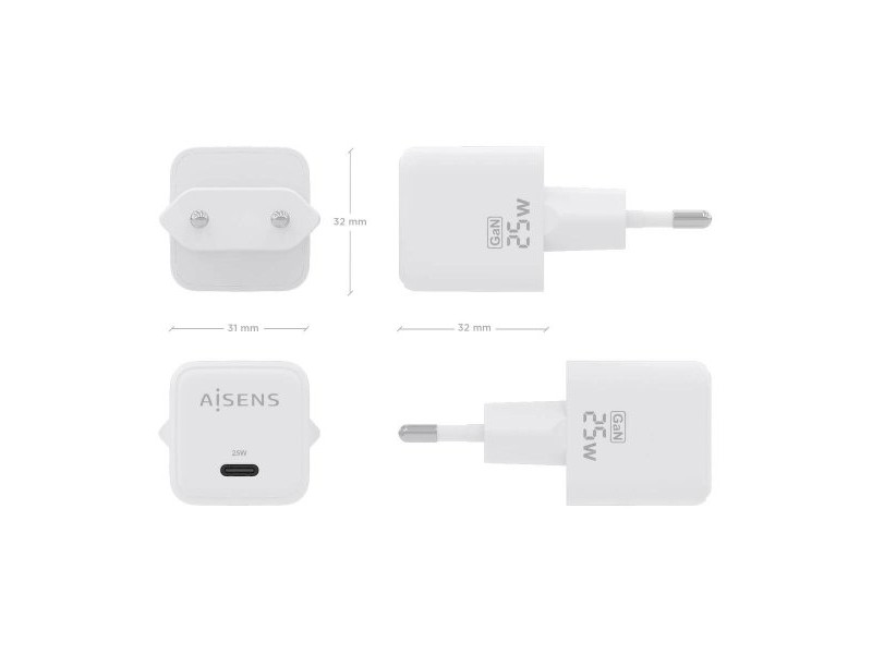 Зарядно за стена Aisens ASCH-25W1P012-W Бял 25 W (1 броя)