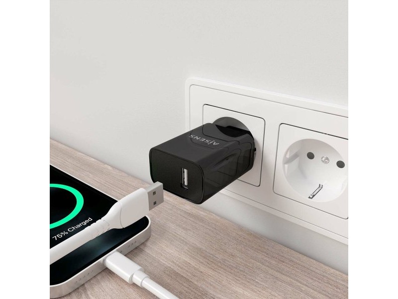 Зарядно за стена Aisens A110-0854 10,5 W Черен (1 броя) Зарядно за стена Aisens A110-0854 10,5 W Черен (1 броя)
