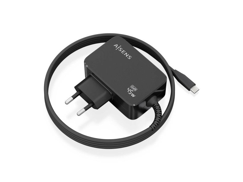 Зарядно за стена Aisens ASCH-1PD45WL032-BK Черен 45 W (1 броя) Зарядно за стена Aisens ASCH-1PD45WL032-BK Черен 45 W (1 броя)