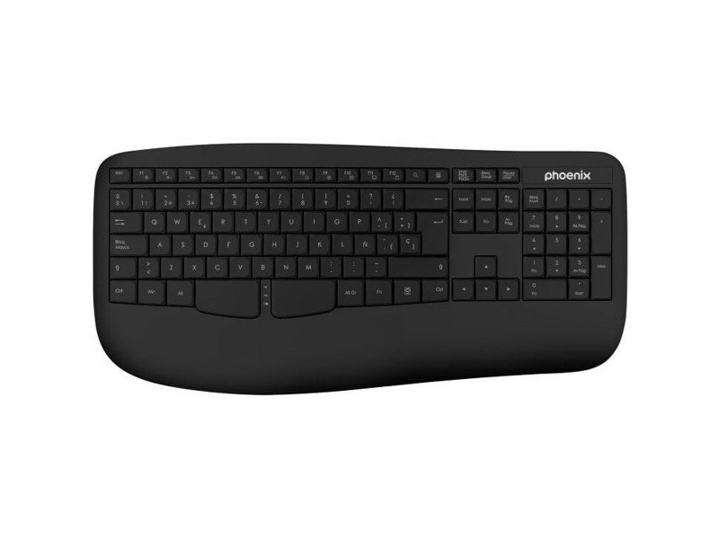 Безжична клавиатура Phoenix K201 Черен Испанска Qwerty