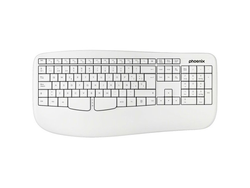 Безжична клавиатура Phoenix K201 Бял Испанска Qwerty