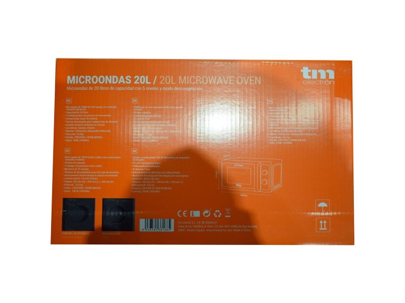 микровълновата фурна TM Electron Черен 700 W 20 L