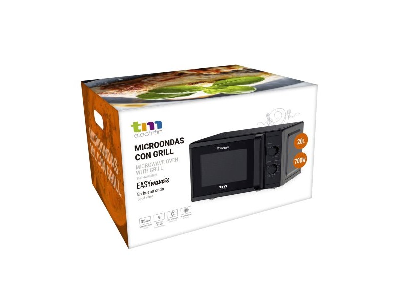 Микровълнова Фурна с Грил TM Electron Черен 700 W 20 L